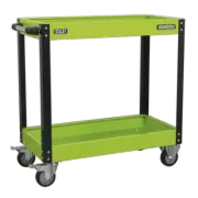Workshop Trolley 2-Level Heavy-Duty - Hi-Vis Green - Sealey CX109HV New