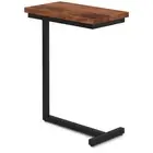 Gowen Mango Wood and Metal 18" Industrial C Side Table in Dark Cognac Brown