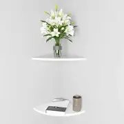 Wall Mounted Corner Floating Shelf Set of 2 White,for Kitchen Room 11 Inch