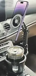 for Magsafe Car Mount Cup Holder - [Bottle Friendly] Magnetic Phone Holder for Car Cup Stand Expander with Height Adjustable Arm, Vent Phone Mount for Car, for iPhone 16 15 14 13 12 Pro Max Plus Mini