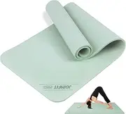 TPE Yoga Mat, Extra Thick Exercise Mats 6mm Workout Mat for Home Gym, Green Non-Slip, High-Density Eco Friendly Mats Ideal for Yoga, Pilates, Exercise