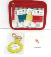 Planet Earth Yellow Key fob Needlepoint Kit with Parrot Insert, threads, bag