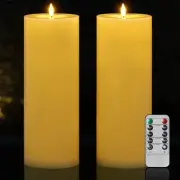 10" x 4" Large Outdoor Candles with Timer Waterproof Flickering Flameless Can...