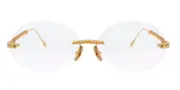 Anna-Karin Karlsson CHAIN NEST - OVAL Gold Men's Glasses Gold Size Standard - Private Health Rebate - Blue Light Block Available