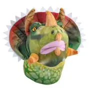 NEW Wild Republic 25326 Plush Soft Dinosaur Triceratops Hand Puppet Sound 30cm