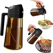 Kitchen Upgraded Made 2 in 1 Oil Dispenser Glass Oil Sprayer Kitchen Cooking, 470ml 16oz Dispensing Sprayer Pour, Reciprocal