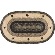 Braided Black Star Jute Rug 5 ft