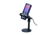 Laser RGB Gaming Streaming Microphone with Pop Filter, Noise Reduction, USB Plug-and-Play &amp; Headphone Jack