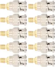 RF Coaxial Adapter Cable Connector, SMA Female to BNC Male, Precision OFC Material, 10pcs, 50Ω Impedance, for GPS Systems, WiFi Hotspots, Radio Transmitters