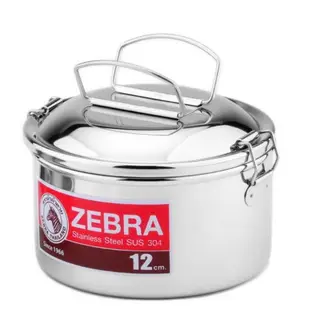 【大正餐具批發】ZEBRA 斑馬 304不銹鋼圓形雙層便當盒 提耳式便當盒 上蓋可提式便當盒 餐盒