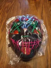 LED Halloween Mask Purge EL Wire 2 COLOR Glow Light up Mask Assorted Colors