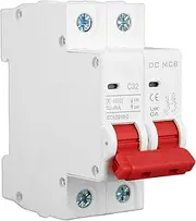 ElgnAura Solar PV System Circuit Breaker, 2 Pole 32A Low Voltage DC Isolator 6000A Segmented Capacity - Outlast & Efficient - Nice for Electrical Selector Switches