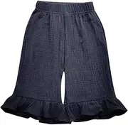 [Generic] Girl's Casual Shorts Summer Leisure Style Ruffle Edge Trendy E Soft Fit Sport Pants Comfy Fashion Toddler Trousers