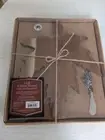 Thirstystone Set Wooden Leaf Cheese Board & Metal Spreader Knife NEW in Pkg