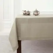 Solino Home Linen Tablecloth Rectangle for Dining and Spring, Classic Hemstitch