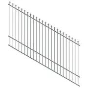 ProtectorAl 1201-2400W x 1500H Palladium Silver Spear Top Pool Fence Panel Raked 16-30º