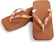 Hajime(一歩) [One Step] [Hajime] Geta Clogs, Soft and Water Resistant, Made of Sponge 11.2 inches (28.5 cm), BR/Large Flower 1, Large Flower 1 (Flower 1/28.5), flower 1, 28.5 cm