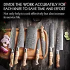 Kitchen Knife Set Chef Santoku Nakiri Cleaver Bread Damascus Steel Wood 7Pc Tool