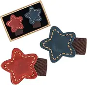 QUYANGCHIFENG 2pcs Magnetic Leather Bookmarks, Handmade Magnet Bookmark Clips, Suitable for Women, Men, Students,Teachers and Other Reading Enthusiasts, Gifts Set for Book Lovers(Red&Blue)