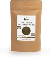 KVAAS 3 in 1 Amla - Shikakai - Areetha Powder | 8 Oz (227 g) | Indian Gooseberry - Acacia Concinna - Sapindus Mukorossi | Natural & Pure for Hair Care