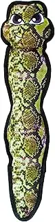 Outward Hound Invincibles Tough Skinz Rattlesnake Tug Squeaky Dog Toy, Large, Green