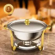 Chafing Dishes for Buffet 1 Pack, Assembly Round Chafing Dish Buffet Set 5QT