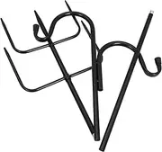 Outdoor Iron Shepherd Hook Garden Hanger Streetlamp Holder Double Hooks Decorative Yard Hanger