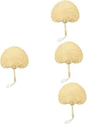 Alipis 4pcs Handheld Bamboo Fan Chinese Style Woven Fan Handmade for Weddings Parties Beach Decor Photo Prop for Home Decoration Festivals