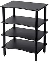 Monolith 127678 4 Tier/Shelf Audio Stand- Black | Open Air Storage, Modular Design, Sturdy, Compatible with Bose, Polk, Sony, Yamaha, Pioneer and Others