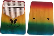 BESTonZON Mini Kalimba 17 Tone Thumb Piano for Boys and Girls Adults School Bag Accessory Wooden Musical Instrument