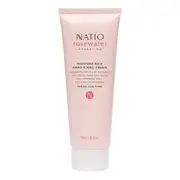 Rosewater Hydration Moisture Rich Hand and Nail Cream by Natio for Women - 3.4 oz Cream