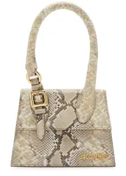 Jacquemus Le Chiquito Moyen Boucle Leather top Handle bag - Beige ONE SIZE