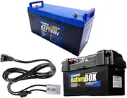 Kings 138Ah AGM Deep Cycle Battery + Maxi Battery Box + 1.8m 12v Fridge Cable