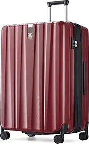 Hanke Underseat Carry On Luggage Suitcase with Wheels 14in 16in 20in 24in 29in Spinner TSA Luggage Lighweight PC Hardside Rolling Suitcases Travel Bag, Burgundy, Expandable 29 Inch