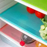 Aiosscd 7 PCS Shelf Mats Antibacterial Antifouling Refrigerator Liners Washable Can Be Cut Refrigerator Pads Fridge Mats Drawer Table Placemats(2 Green+2 Pink+3blue)
