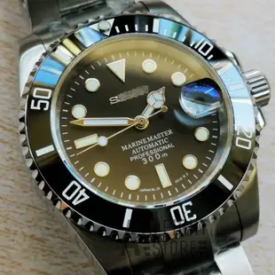 AF Store* SeikoMod NH35 改裝 特製 黑水鬼 賓士針 放大鏡 日期窗 蠔式手錶 潛水錶 機械手錶