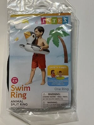 Intex Swim Ring Penguin Animal Split Ring Inflatable Pool Floaty
