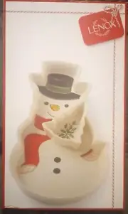 Lenox Holiday Snowman Chip and Dip Tray Christmas Serveware 16.7"