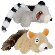 2 Pack Lemur and Squirrel Plush Multicolor Cat Toy, Crinkle and Catnip New