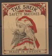 MATCHBOX LABEL SWEDEN- The Sheik, packet- **