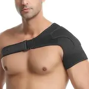 【2 PACK】 Sports Shoulder Brace for Men and Women | Fit Left and Right Arm | Compression Support Sleeve for Torn Rotator Cuff, Pain Relief,Black-OneSize