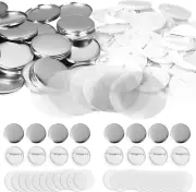 100 Pieces Blank Button Badge Parts for Button Maker Machine, Metal Shells, Plas