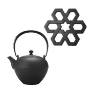 OIGEN Cast Iron Nambu Tekki Tea Pot 0.6L & Trivet E-346 IWATE Japan