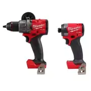 Milwaukee Cordless Hammer Drill 1/2" + Impact Driver 1/4" 18V Li-Ion Brushless