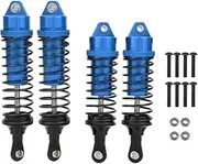 XIASABA 4pcs Aluminum Alloy Metal Front Rear Shocks Struts Damper Fit For 1/10 Traxxas SLASH RC Car Blue (Blue)
