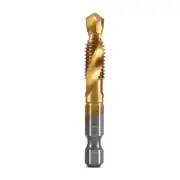 M8x1.25 Hex Shank Titanium Plated HSS Screw Thread Metric Tap Drill Bits6360