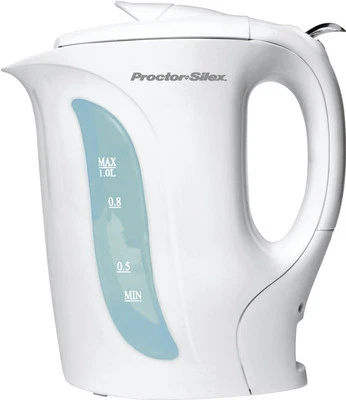 Proctor Silex 1 Liter Electric Kettle for Tea and Water with Auto-Shutoff