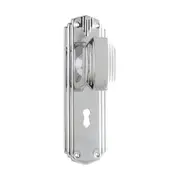 0805 Door Knob Napier Art Deco Lock Pair Chrome Plated H178xW54xP50mm