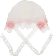 [Ipetboom] Newborn Hat Lace Sun Protection Cap for Boy/Girl Breathable Comfortable White