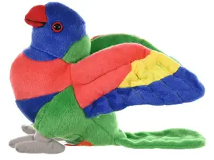 14831A 歐洲進口 限量品 好品質 澳洲鸚鵡絨毛絨娃娃彩虹吸蜜鸚鵡布偶毛絨旅行玩偶收藏品擺飾禮物